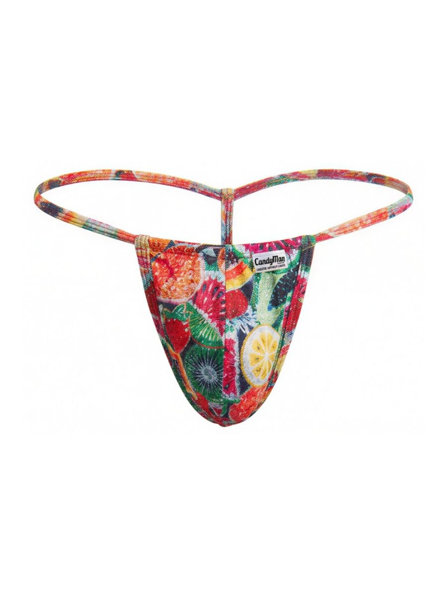 CandyMan 9586 Men's G-String Thong Color Printed Fruits