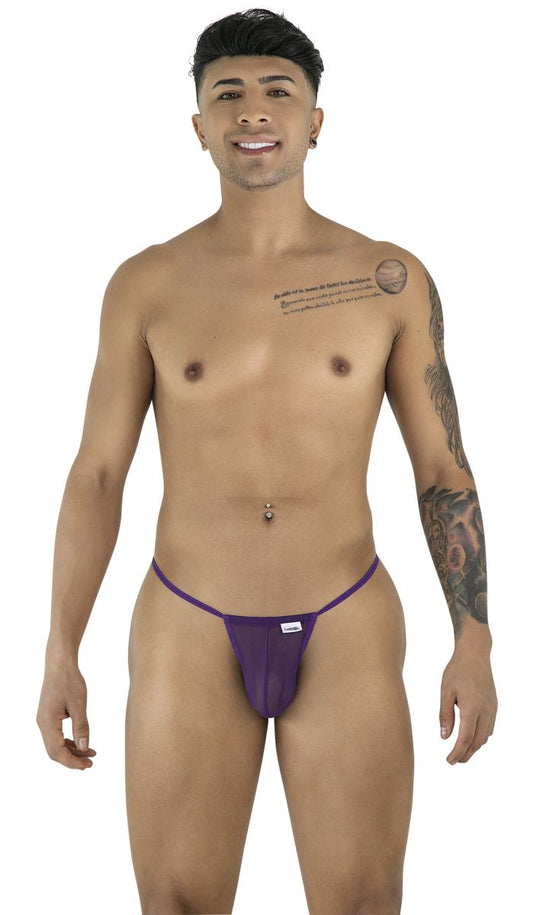 CandyMan 9586 G-String Color Purple Mesh