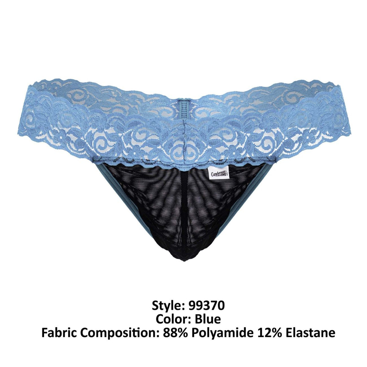 CandyMan 99370 Lace Thongs Color Blue