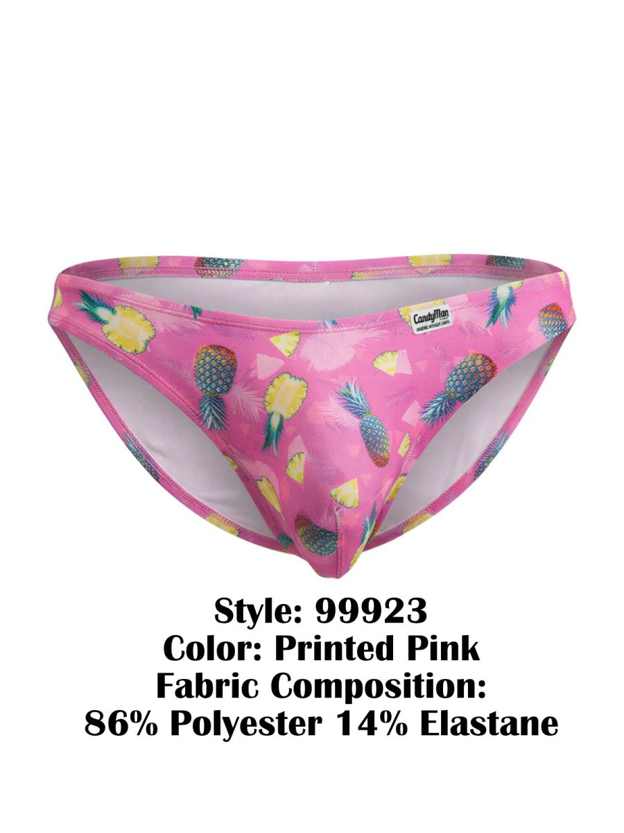 CandyMan Men's Underwear 99923 Bikini Color Printed Pink
