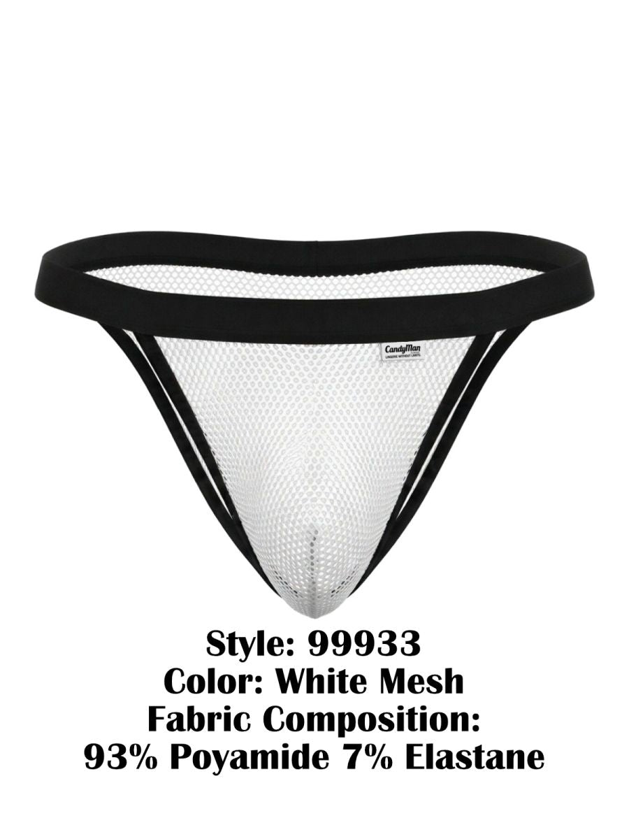 CandyMan Men's Underwear 99933 Bikini Color White Mesh