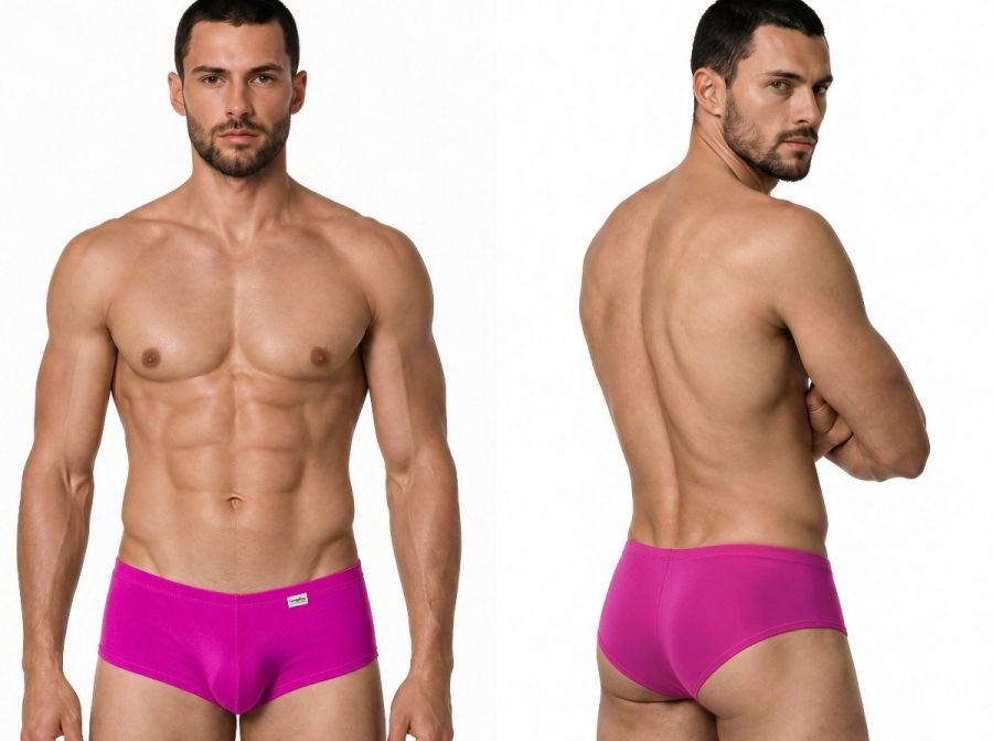 CandyMan Men's Underwear 99943 Trunks Color Magenta