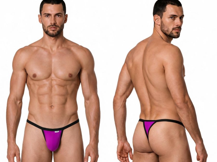 CandyMan Men's Underwear 99948 Thongs Color Magenta