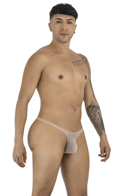 CandyMan Men's Underwear 99954 Thongs Color Beige Mesh