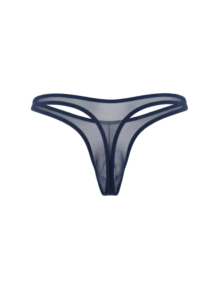 CandyMan Men's Underwear 99954 Thongs Color Navy Mesh