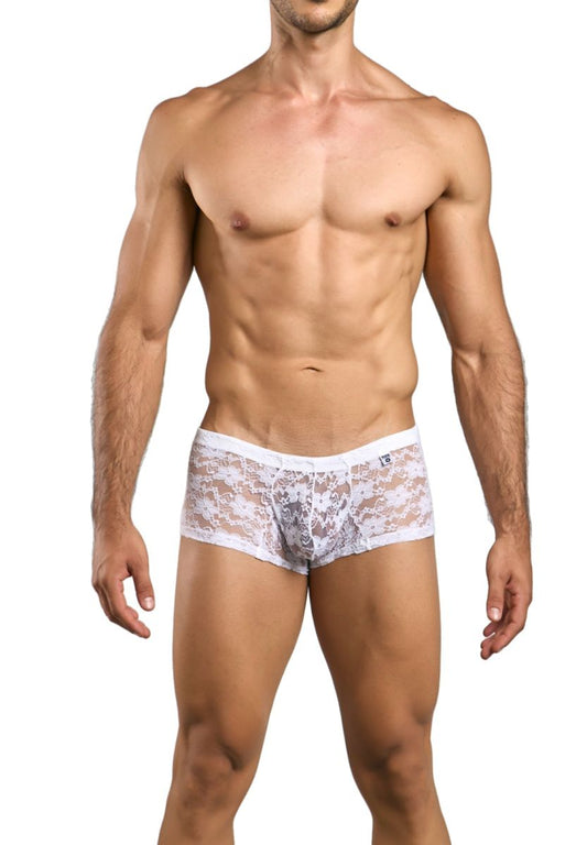 MaleBasics MBL78 Lace Trunks Color White Lace