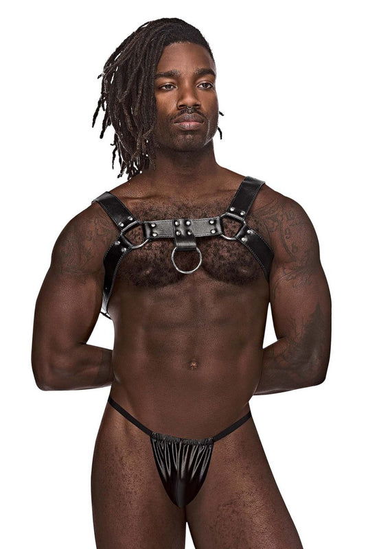 Male Power Men's Underwear 590-266 Leather Aries Harness Color Black
