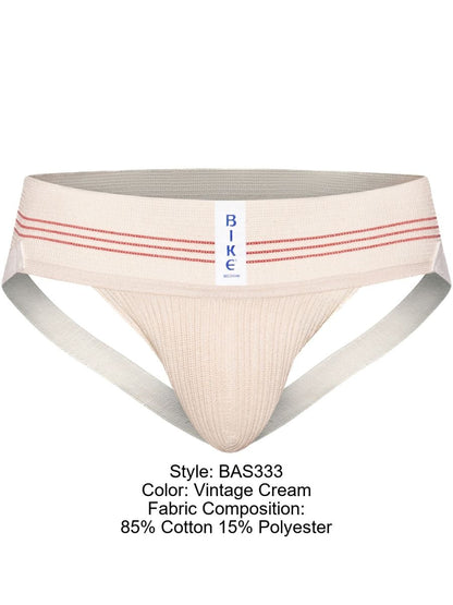 BIKE Athletic Men's Underwear BAS333 Classic Retro: 1980s Jockstrap in Vintage Cream Color Vintage Cream