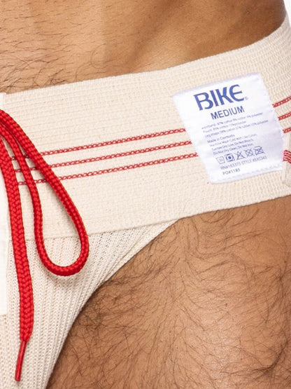 BIKE Athletic Men's Underwear BAS343 Vintage Lace-up Jockstrap - Vintage Cream Color Vintage Cream