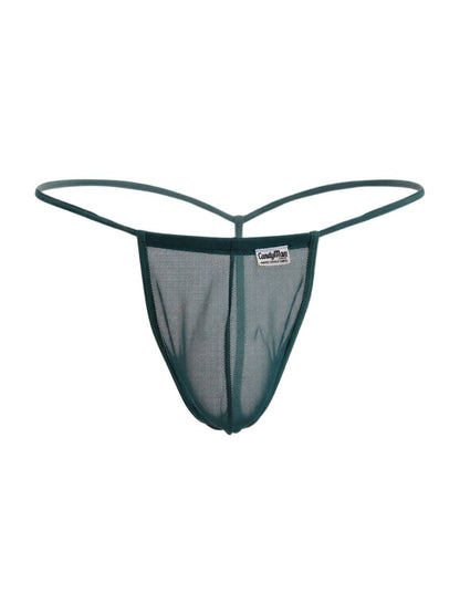 CandyMan 9586 G-String Color Bottle Green Mesh