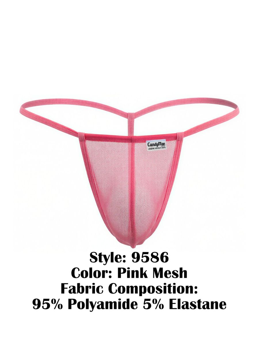 CandyMan 9586 G-String Color Pink Mesh