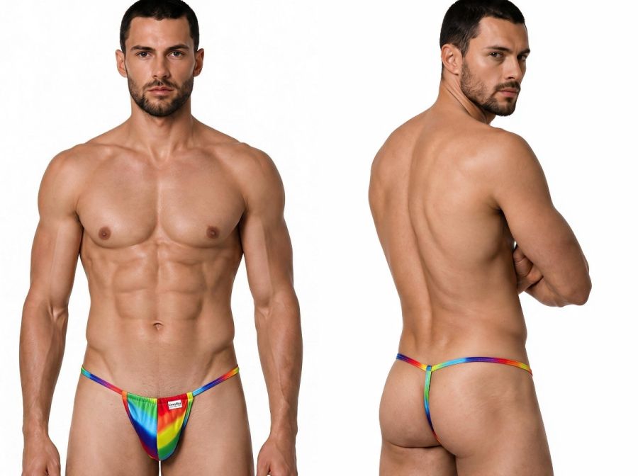 CandyMan 9586 Men's G-String Thong Color Rainbow Print