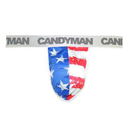 CandyMan Men's Underwear 99154 Patriotic Thong Multi-colored