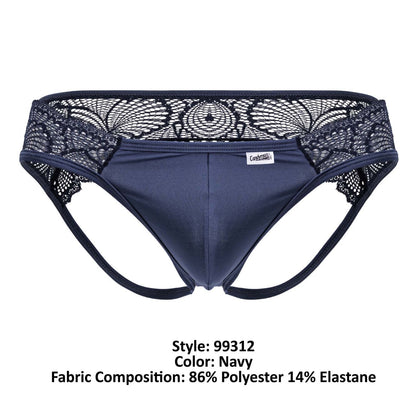 CandyMan 99312 Men's Underwear Lace Jockstrap Color Navy