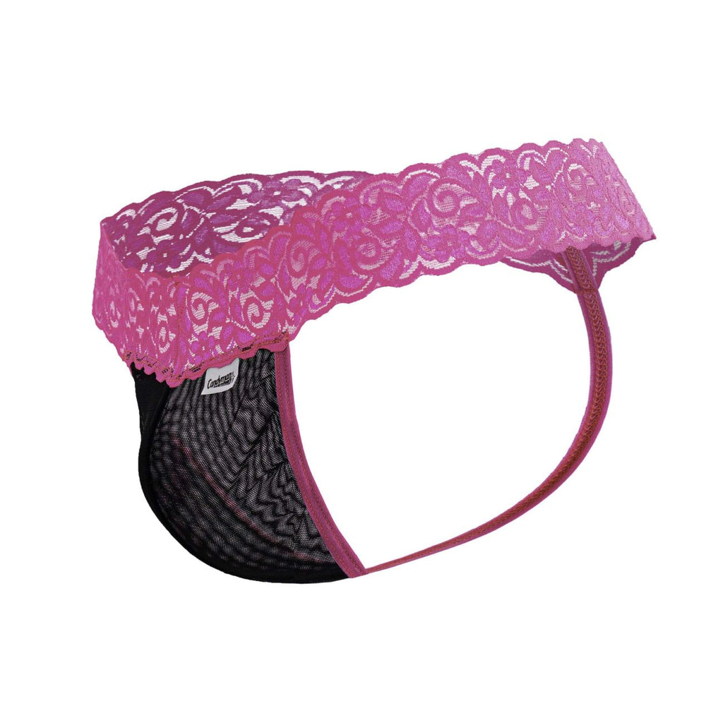 CandyMan 99370 Lace Thongs Color Hot Pink