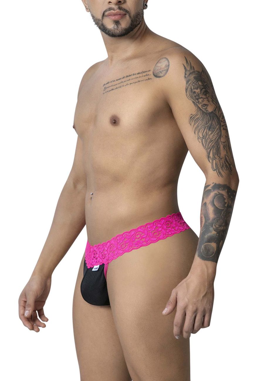 CandyMan Men's Underwear 99370 Lace Thongs Color Hot Pink
