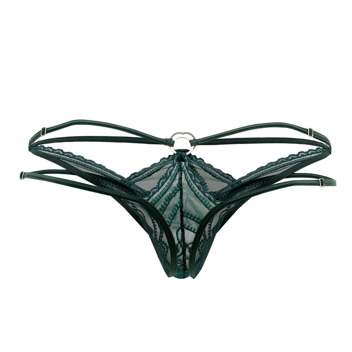 CandyMan Men's Underwear 99547 Double Thongs Color Hunter Green