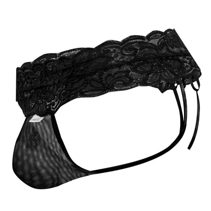 CandyMan 99595 Men's Underwear Lace Mesh Thongs Color Black