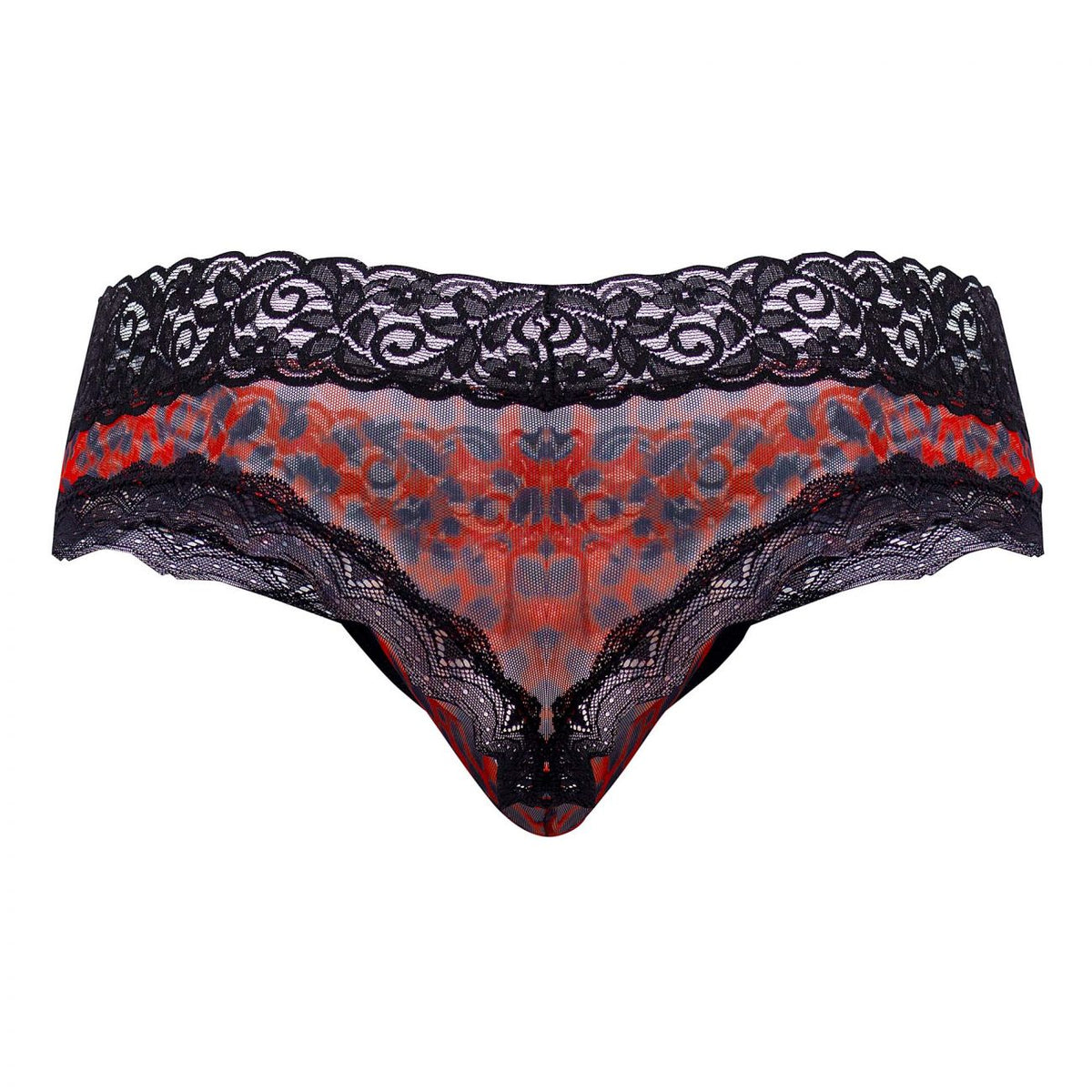 CandyMan Men's Underwear 99596 Mesh-Lace Thongs Color Leopard Print