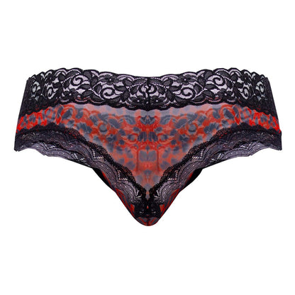 CandyMan Men's Underwear 99596 Mesh-Lace Thongs Color Leopard Print