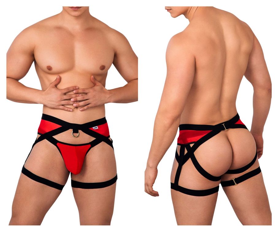 CandyMan Men's Underwear 99623 Garter Jockstrap Color Red