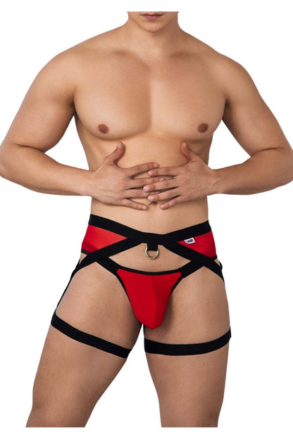CandyMan Men's Underwear 99623 Garter Jockstrap Color Red