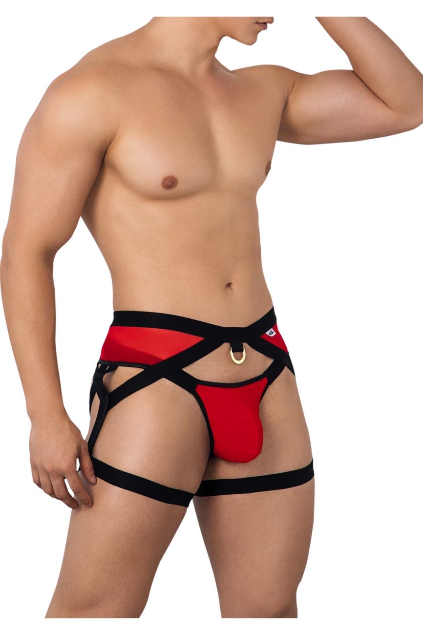 CandyMan Men's Underwear 99623 Garter Jockstrap Color Red