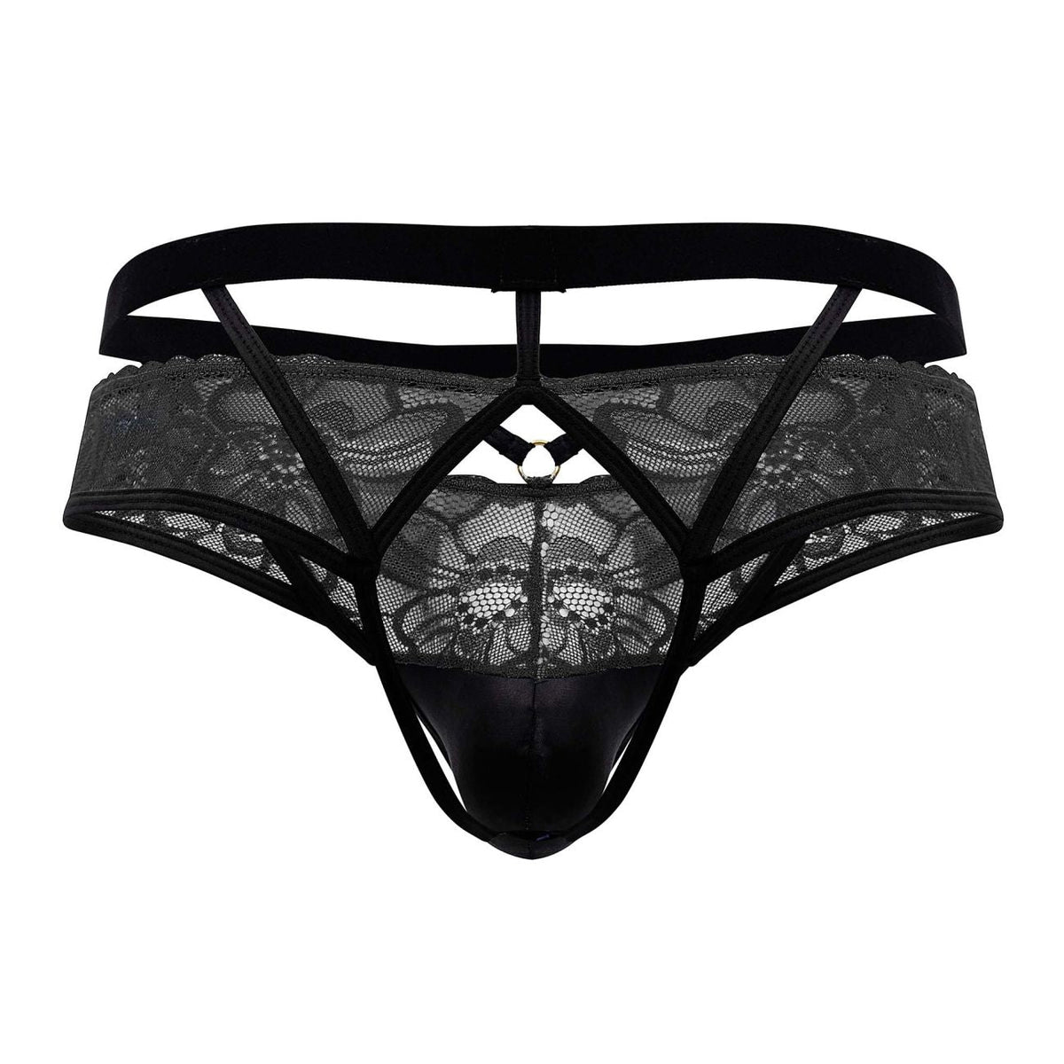 CandyMan Men's Underwear 99627 Lace Jockstrap Color Black