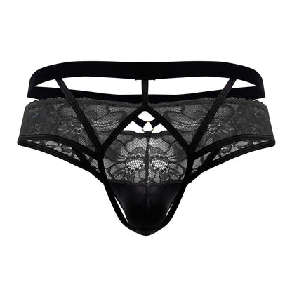 CandyMan Men's Underwear 99627 Lace Jockstrap Color Black