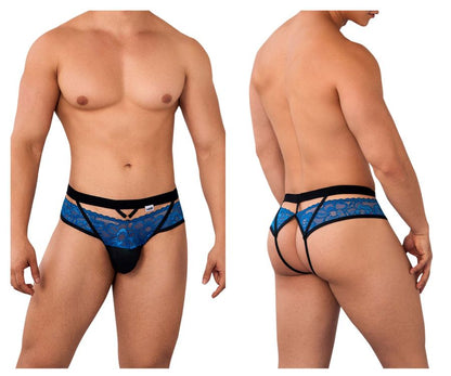 CandyMan Men's Underwear 99627 Lace Jockstrap Color Blue