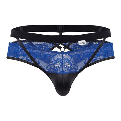 CandyMan Men's Underwear 99627 Lace Jockstrap Color Blue