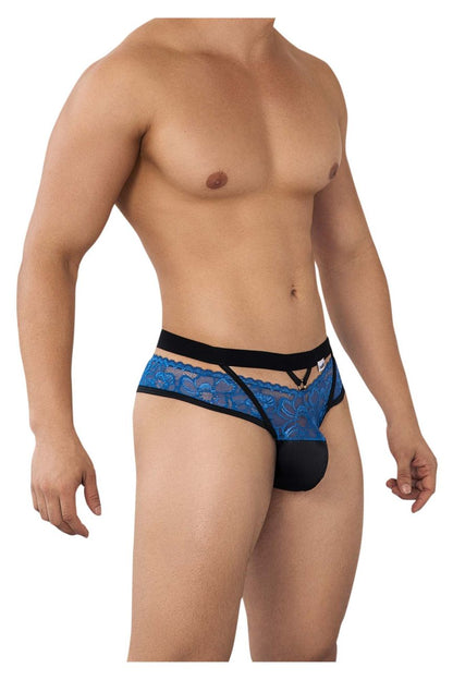 CandyMan Men's Underwear 99627 Lace Jockstrap Color Blue