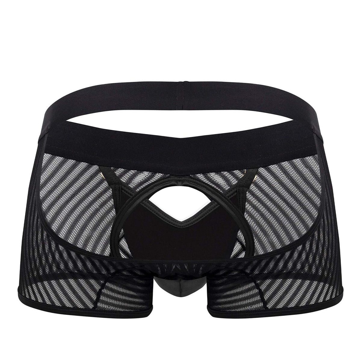 CandyMan Men's Underwear 99636 Mesh Trunks Color Black