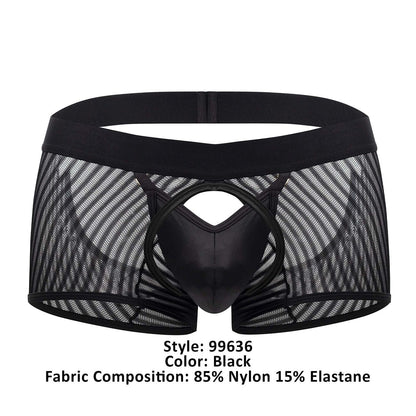 CandyMan Men's Underwear 99636 Mesh Trunks Color Black