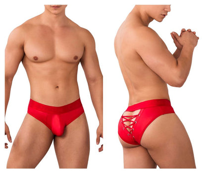 CandyMan Men's Underwear 99641 Shorty Briefs Color Red