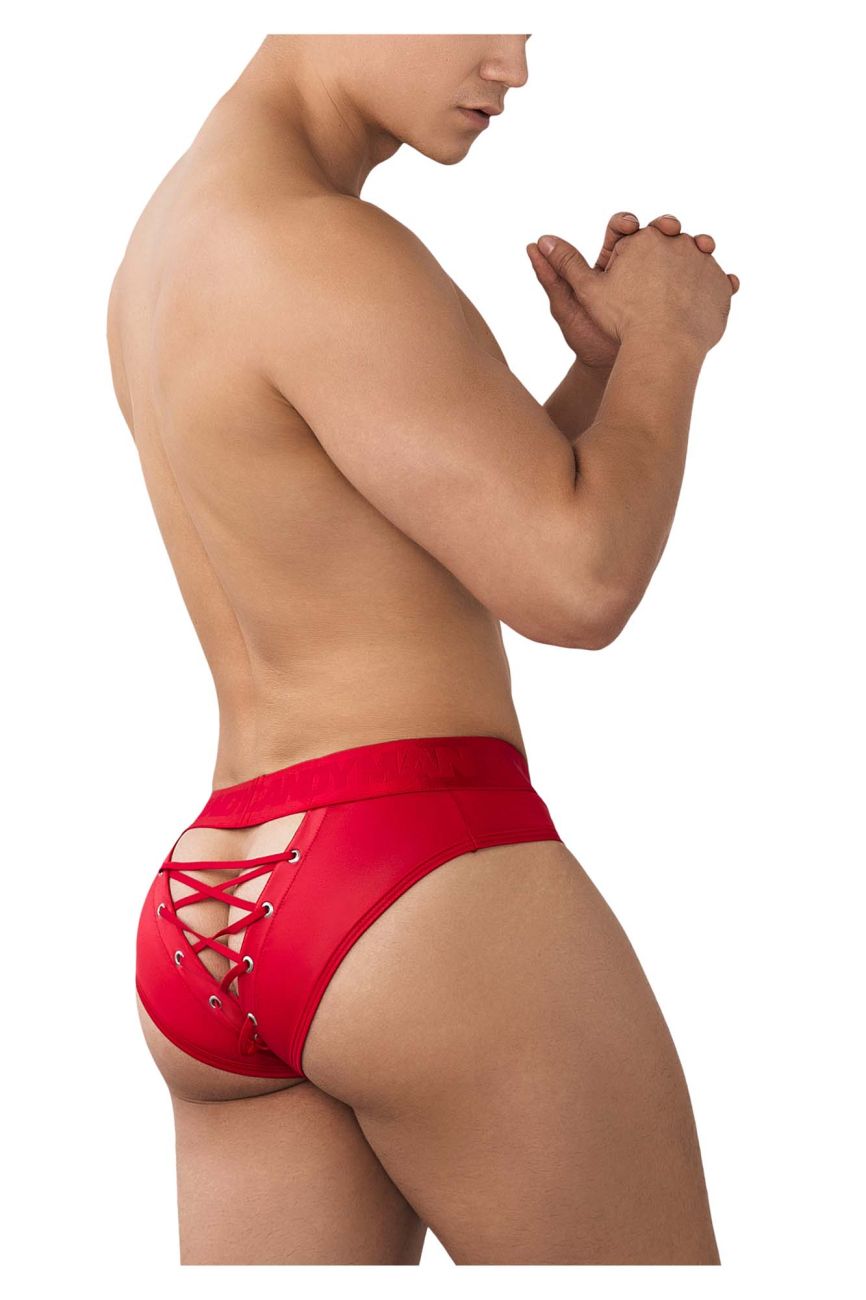 CandyMan Men's Underwear 99641 Shorty Briefs Color Red