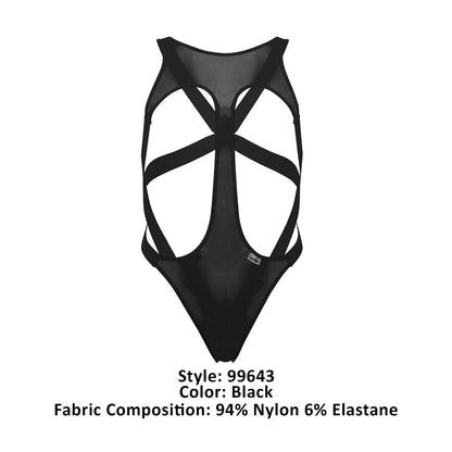 CandyMan Men's Underwear 99643 Mesh Bodysuit Color Black