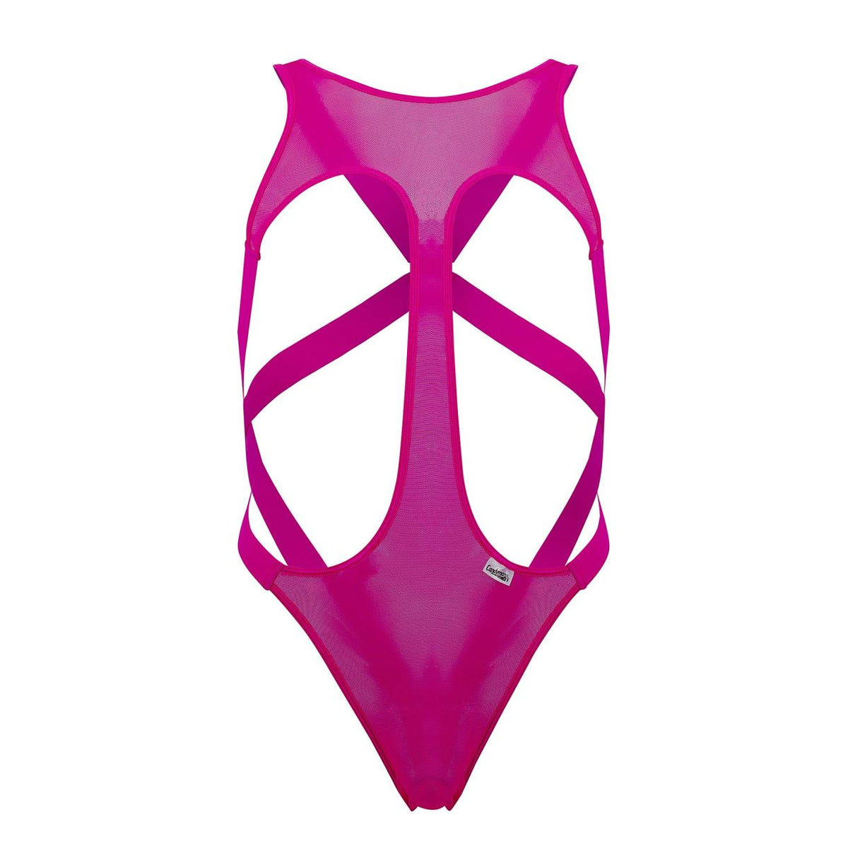 CandyMan Men's Underwear 99643 Mesh Bodysuit Color Hot Pink