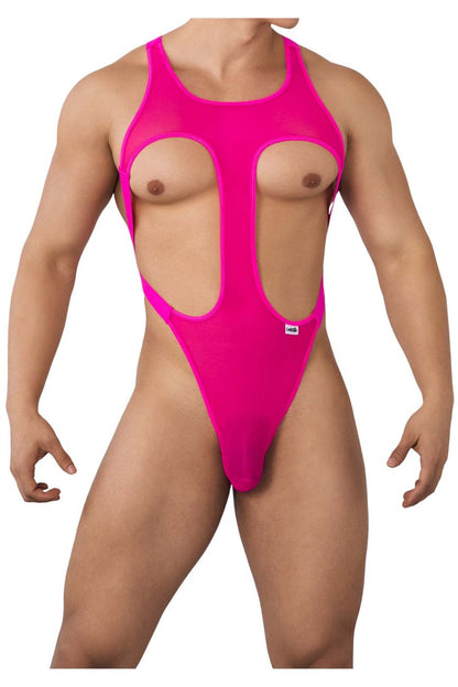 CandyMan Men's Underwear 99643 Mesh Bodysuit Color Hot Pink