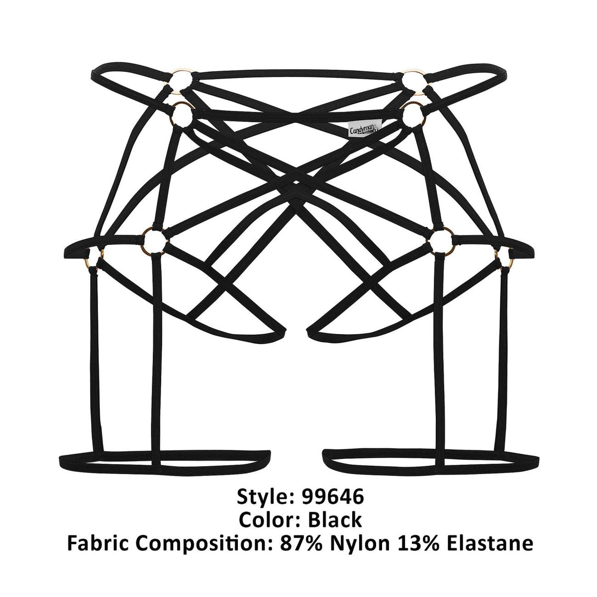 CandyMan Men's Underwear 99646 Cage Jockstrap Color Black