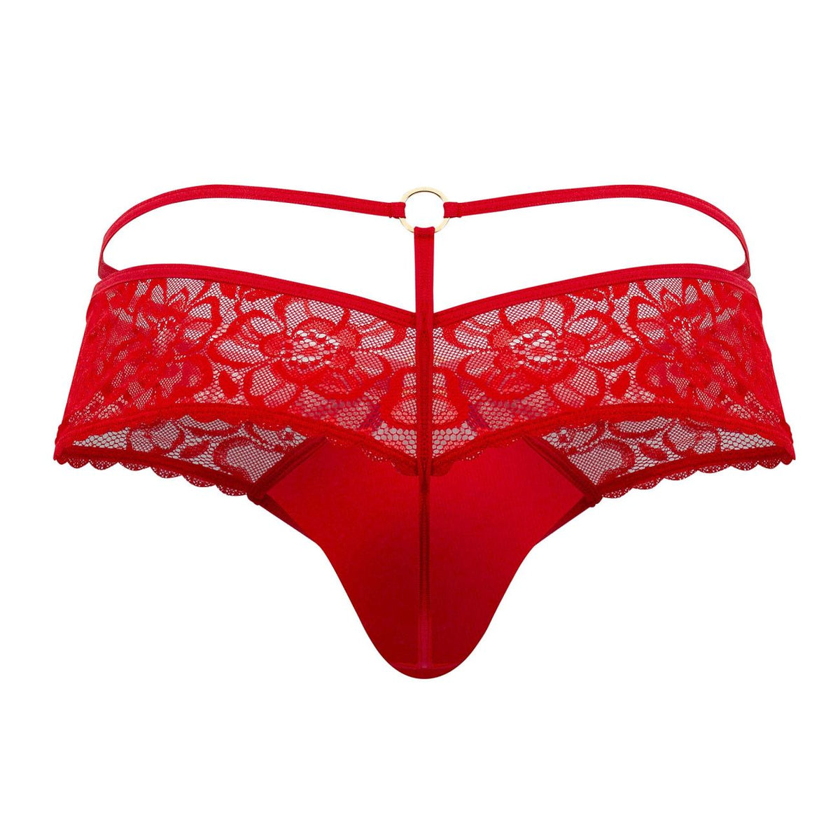 CandyMan Men's Underwear 99647 Lace Thongs Color Red