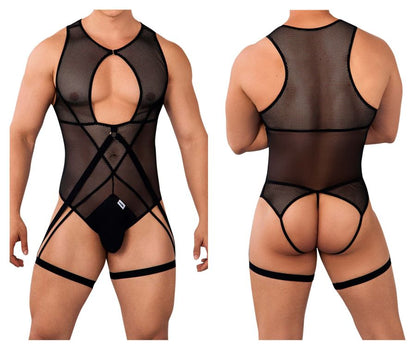 CandyMan Men's Underwear 99650 Mesh Bodysuit Color Black