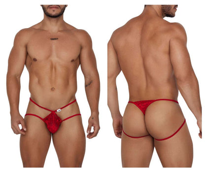 CandyMan Men's Underwear 99668 Jock Thongs Color Red