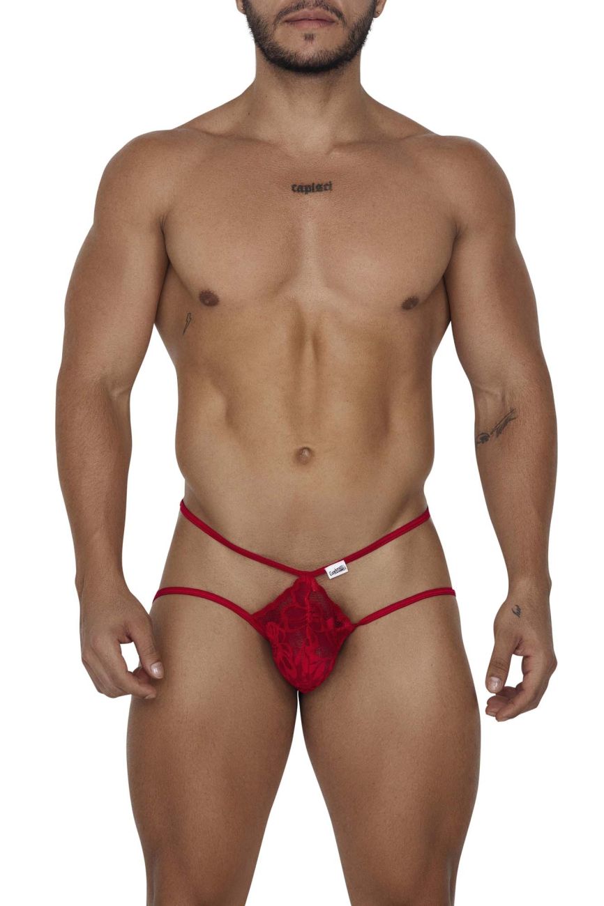 CandyMan Men's Underwear 99668 Jock Thongs Color Red
