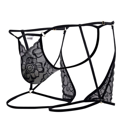 CandyMan 99678 Garter Thongs Color Black