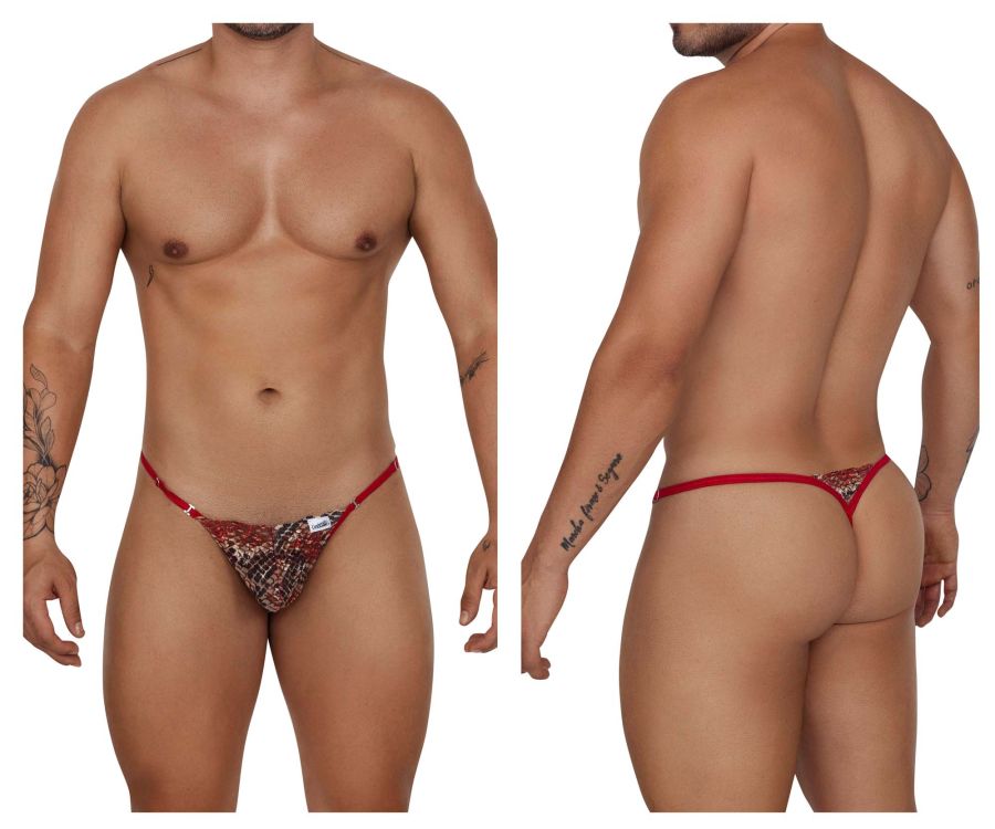 CandyMan Men's Underwear 99685 Lace Thongs Color Red-Print