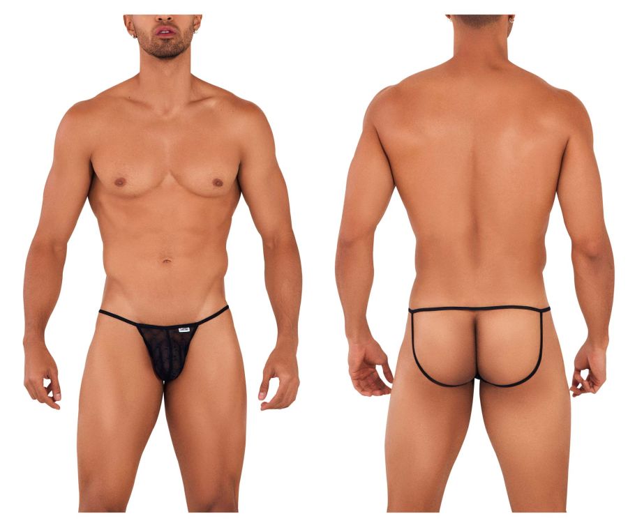 CandyMan Men's Underwear 99709 Micro Lace Jockstrap Color Black