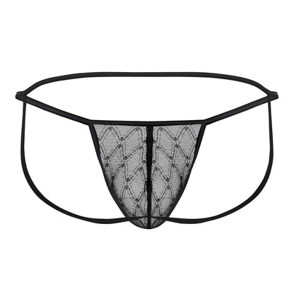 CandyMan Men's Underwear 99709 Micro Lace Jockstrap Color Black