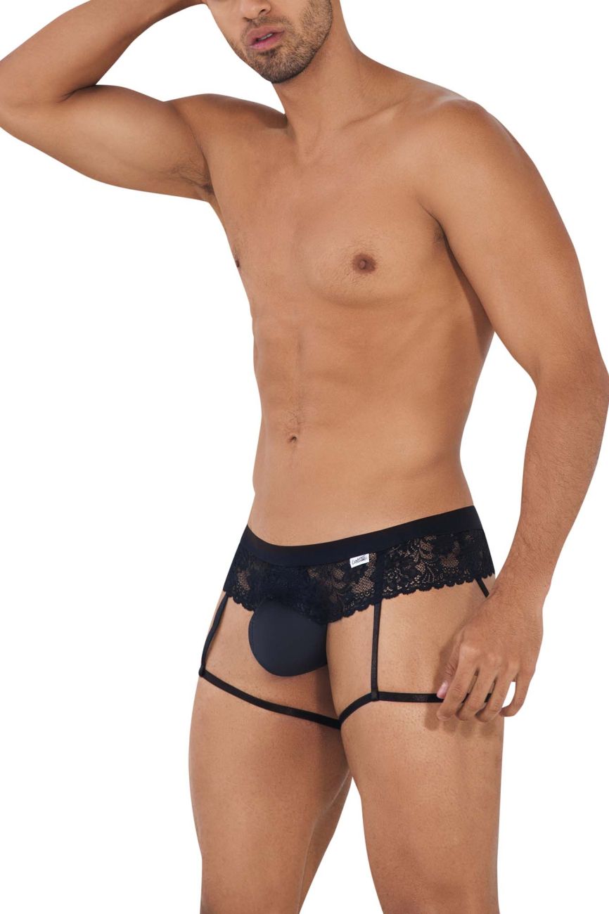 CandyMan Men's Underwear 99717 Lace Garther Jockstrap Color Black