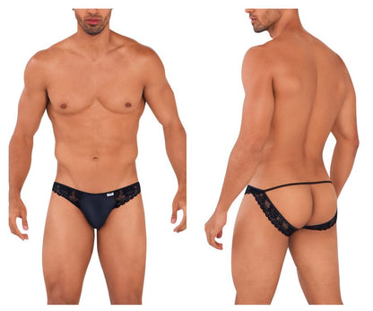 CandyMan Men's Underwear 99721 Lace Jockstrap Color Black